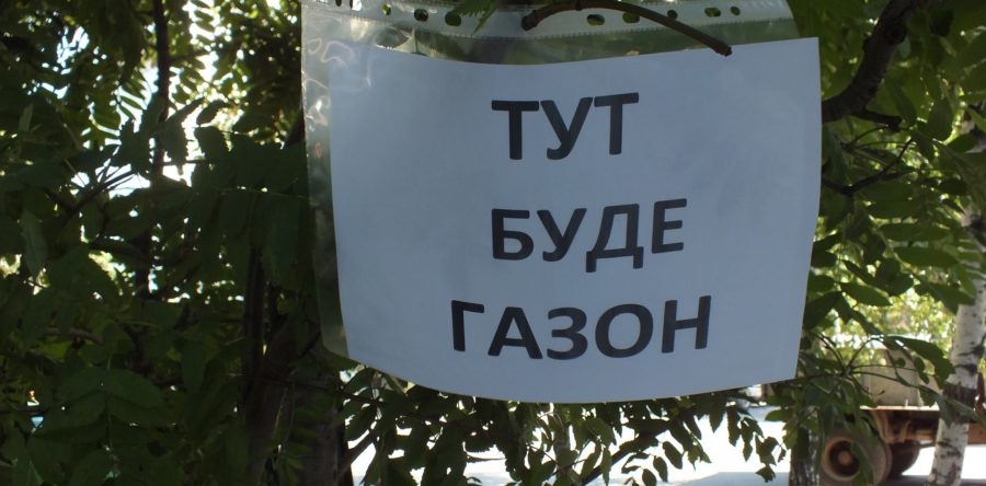 На відремонтованій вулиці Небесної Сотні облаштовують газон