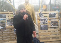 Дмитро Кухарчук виступив на мітингу перед посольством РФ у Києві