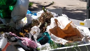 Дивна ситуація з вивозом великогабартиного сміття в Черкасах. По факту всі контейнери для вивозу великогабариту, що встановила компанія Нова Якість заповнені звичайним побутовим сміття. При тому на них присутній напис, що для вивозу будівельного сміття потрібно замовити окрему послугу. Тоді для чого дублювання контейнерів?
