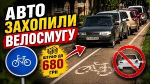 Вул.Чехова: велосмуга чи парковка? На ділянці між бульваром Шевченка та вулицею Надпільною велосмуга регулярно використовується як місце для паркування автомобілів